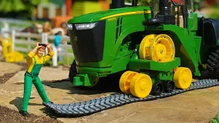 BRUDER RC tractor in trouble! Tractor with broken tracks! Action video