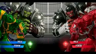 Gladiator Hulk and Green Venom vs Red Gladiator Hulk and Red Venom - MARVEL VS. CAPCOM: INFINITE