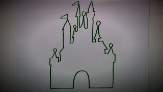 How to draw the Disney castle outline ✏️