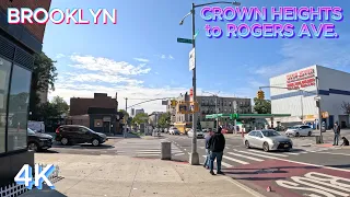 CROWN HEIGHTS to ROGERS AVE. [4K] WALKING TOUR BROOKLYN NYC (09 27,23)!!!