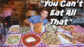 MASSIVE AUTHENTIC ITALIAN PIZZA CHALLENGE ! Tuscany Italy | Tuscan Wolf | Man Vs Food