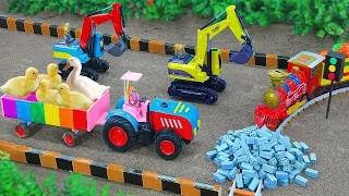 Diy tractor mini Bulldozer to making concrete road | Construction Vehicles, Road Roller #31