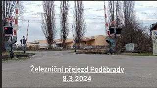 Železniční přejezd Poděbrady 8.3.2024 (AŽD 97) [P3590]