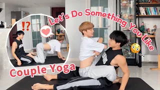 Tell Boyfriend：“Let's Do Something You Like…😳”  Lovely Couple Yoga🥰  Cute Gay Couple