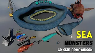 300+ Ultimate Sea Monster Size Comparison 3D || The El Gran Maja Monster Vs The Bloop Monster 👾