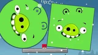 Angry Birds Kick Out Green Pigs - SMALLEST SQUARE BIRDS KICK HUGE ROUND AND SQUARE PIGGIES!