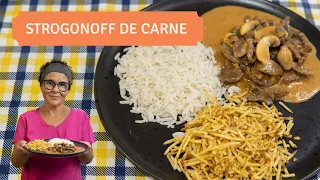 O segredo de como fazer o melhor  Strogonoff de Carne Flambado. Fica muito saboroso!