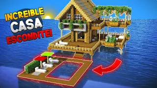 MINECRAFT: COMO HACER UNA INCREIBLE CASA EN EL MAR CON UN ESCONDITE/CUARTO SECRETO! | EPICOO!