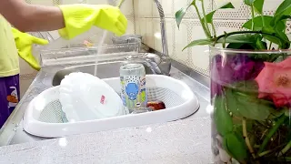 🧹relaxing by ASMR washing dishes by hand no talking | hand washing.