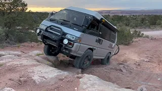 jdm Reimo L300 Delica 4x4 turbo diesel killing it at Moab.  Scott Anderson flexin our parts!