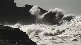 Australian Surfer Gets Caught by the Rocks in Nazare, Portugal