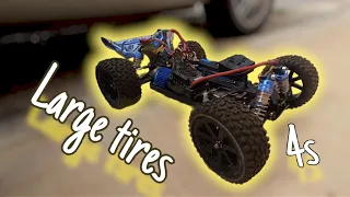 Ridiculously large tires WLTOYS 124017 120a ESC from JLB CHEETAH + 4s!