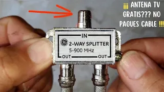 Turning your SPLITTER into a powerful antenna and Watch all the Channels in the World!