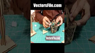 Laser Cut Wooden Lantern Night Light Lamp | Wooden Lamp Design DIY Lamp by VectorsFile.com