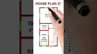 12 x 22 Ghar Ka Naksha, 1 bhk Design, 12 x 22 House Plan, #viralvideo #BuildMyHome #ytshorts