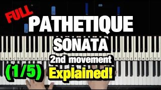 Beethoven Pathétique Sonata 2nd Movement Piano Tutorial - How to Play Lesson (Part 1 of 5)