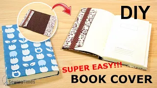 DIY EASY BOOK COVER | How to make a book sleeve of any sizes [sewingtimes]