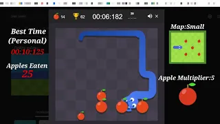 Google Snake Game - 00:10:125 - Classic - 5 Apples - Small Map