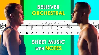 Believer - Imagine Dragons | Sheet Music with Easy Notes for Recorder, Violin Beginners Tutorial