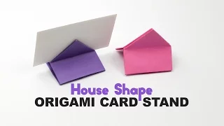 Origami Square / House Shaped Card Stand Tutorial - DIY - Paper Kawaii