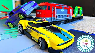 Train Crashes Galore! LEGO Trains VS Hot Wheels Race Cars Compilation