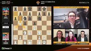 Ian Nepomniachtchi - Alireza Firouzja FULL Round 2 FIDE Candidates 2024