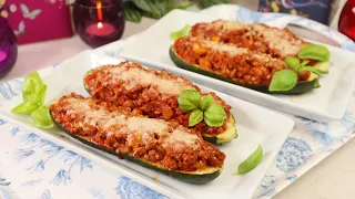 Stuffed zucchini boats - a perfect summer dinner [+Subtitles]