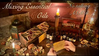 ASMR (No talking) Apothecary style~Mixing Essential oils & herbs. Glass pipets & herbs.