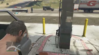 GTA V cars pile up and gas station explosion