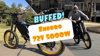 Enduro 72V 5000W Stealth Bomber Ebike Electric Bike Overview and Ride Aong