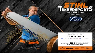 STIHL TIMBERSPORTS® World Trophy 2024 in Milan, Italy (English commentary)