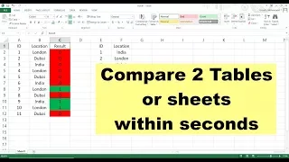 How to Compare 2 Tables or Sheets in Excel within Seconds