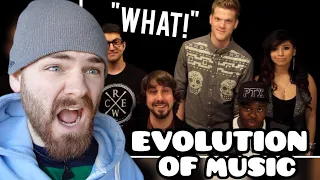 First Time Hearing Pentatonix "Evolution of Music" REACTION