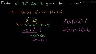 Factoring a Cubic Polynomial (Long Division)