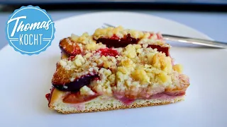 Der beste Pflaumenkuchen mit Streuseln - Blechkuchen - keine Angst mehr vor Hefeteig