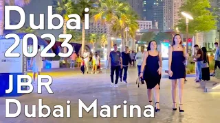 Dubai Beautiful Dubai Marina, JBR  ( Jumeirah Beach Residence ) Walking Tour 4K