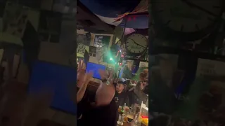 Villa Fans in Irish bar in Warsaw Poland ahead of Legia game