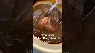 Slowcooker Pulled Beef, Onion & Gravy #shorts