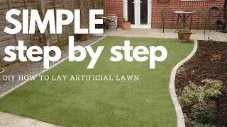 HOW to lay Artificial / Fake Grass - Easy DIY step by step #diy #howto