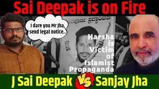 J Sai Deepak challenges Sanjay Jha to send legal notice in a live debate on Harsha murder case