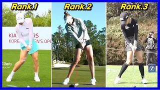 LPGA Top 3 Slow Motion Swing Comparison from Various AnglesㅣJin Young koㅣNelly KordaㅣLydia Ko