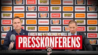 Presskonferensen efter den fjärde kvartsfinalen