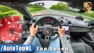 Porsche 718 Cayman GTS | AUTOBAHN POV | 294km/h TOP SPEED by AutoTopNL