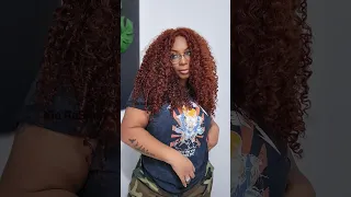 How I Take my Pics + Pre-Cut Lace Wig REDDISH BROWN Curly NO GLUE Beginner Wig Update Sunber Hair