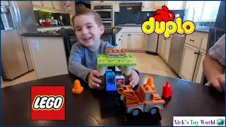 Building Disney Pixar Cars 3 Lego Duplo Maters Shed with Nick's Toy World (Unboxing)