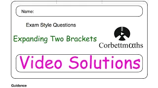 Expanding Two Brackets Answers - Corbettmaths