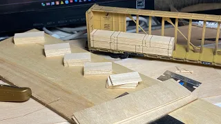 Getting Loaded: Round 2.  Part 1: Lumber Loads for HO Scale Centerbeam Flatcars