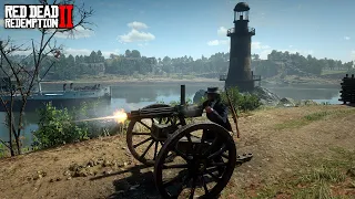 Gatling Gun and Maxim Gun in Van Horn | RDR2 Mods