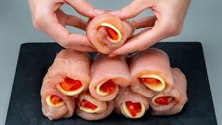 After watching this video, even the kids may cook dinner! Chicken breast rolls