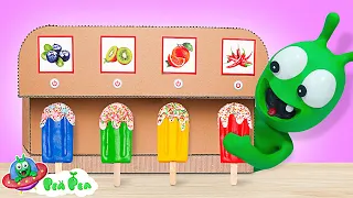 Pea Pea Makes The Biggest Ice Cream Machine - Video For Kids